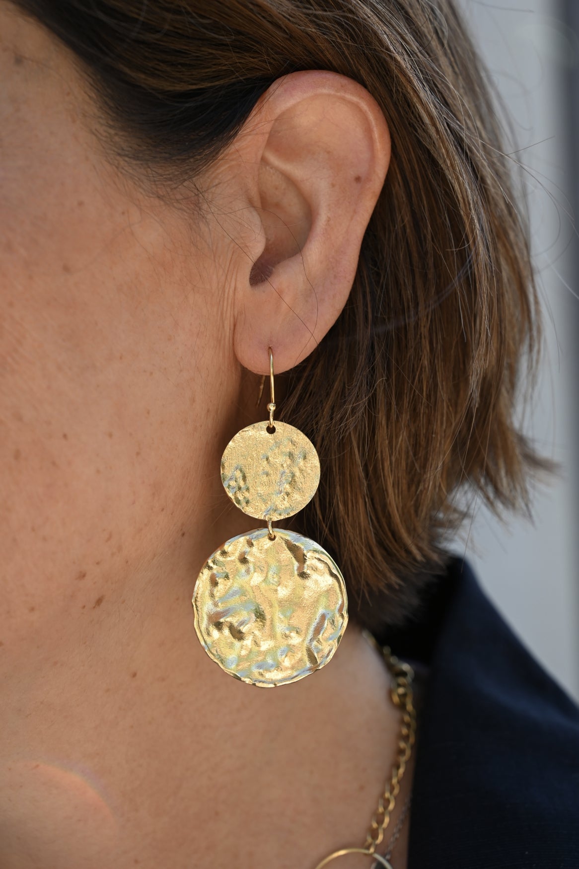 Double coin earring | Gold