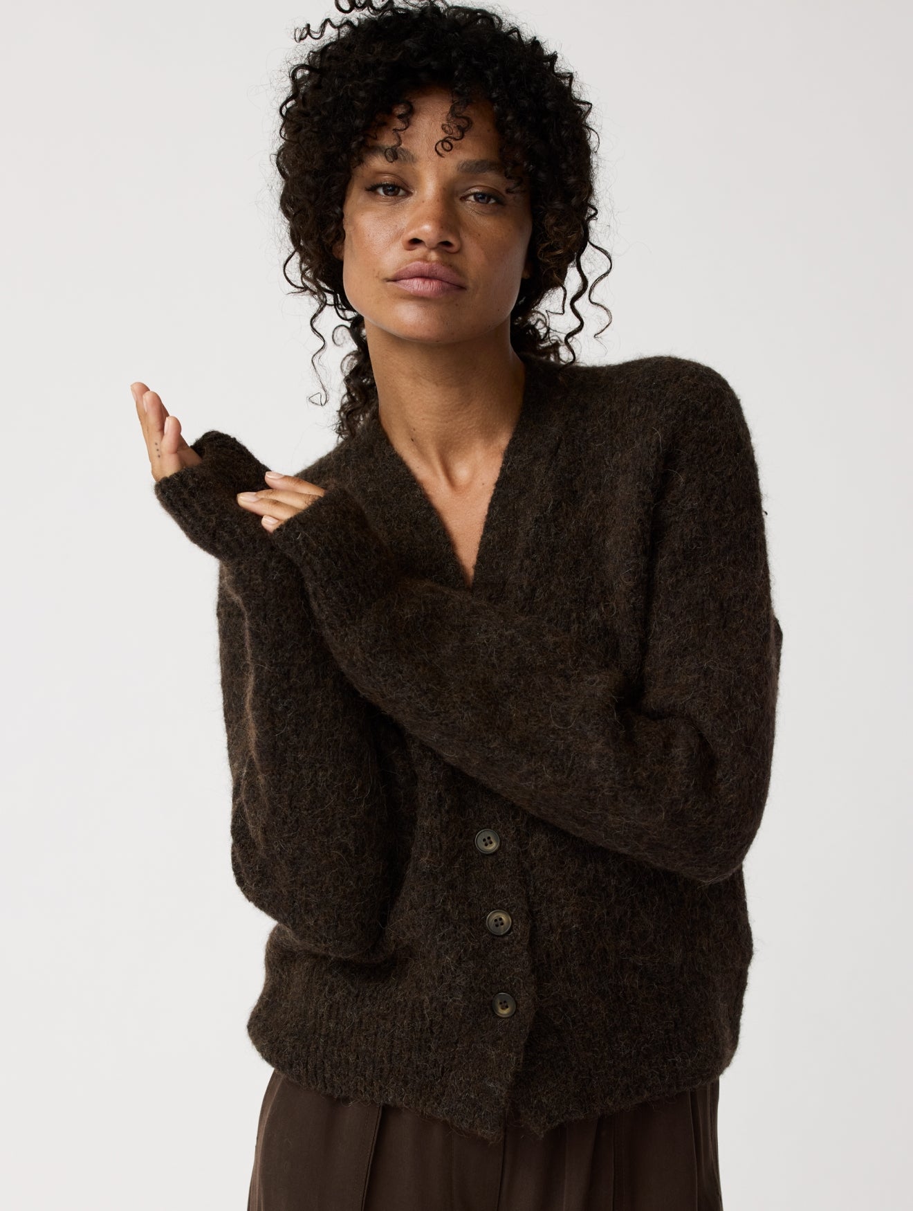 Jade Cardigan | Dark brown