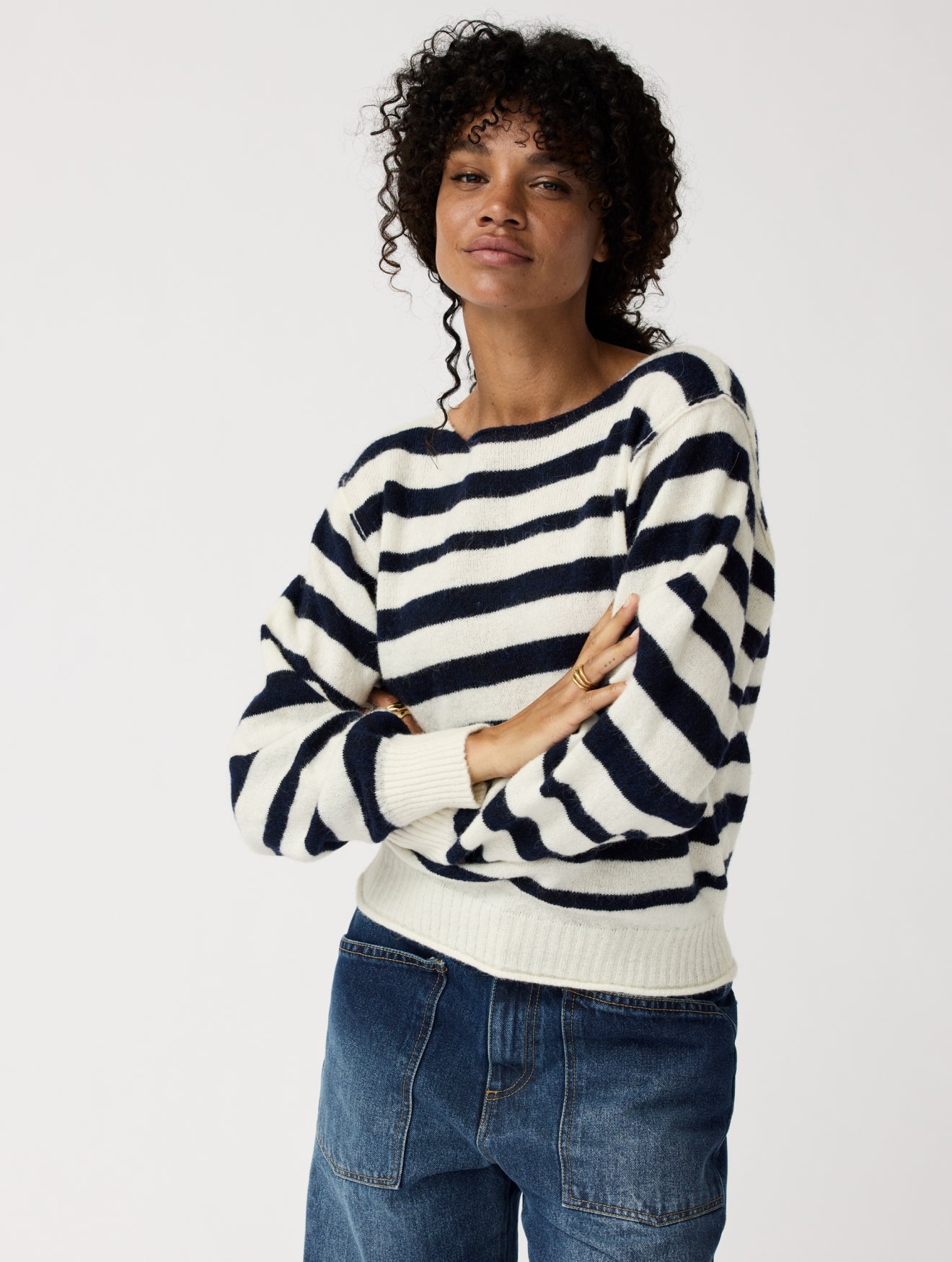 Lupin Pullover | Ecru/Navy