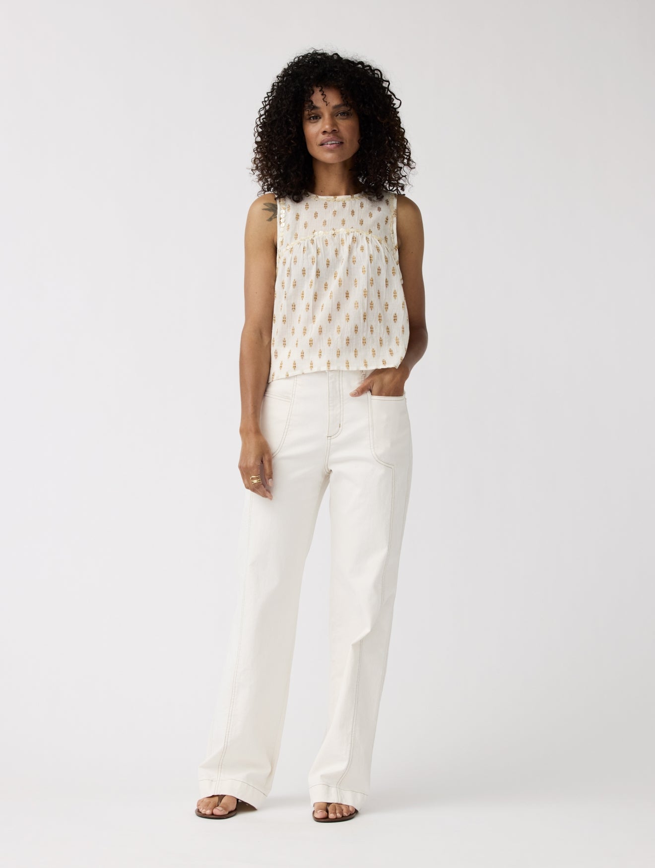 Top Chloe | Off White / Gold