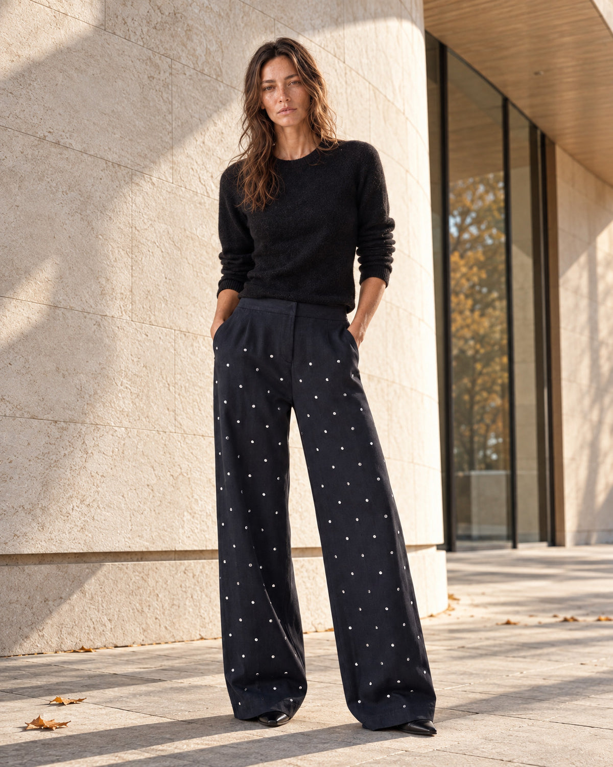 Pants Moonflower Studs | Navy