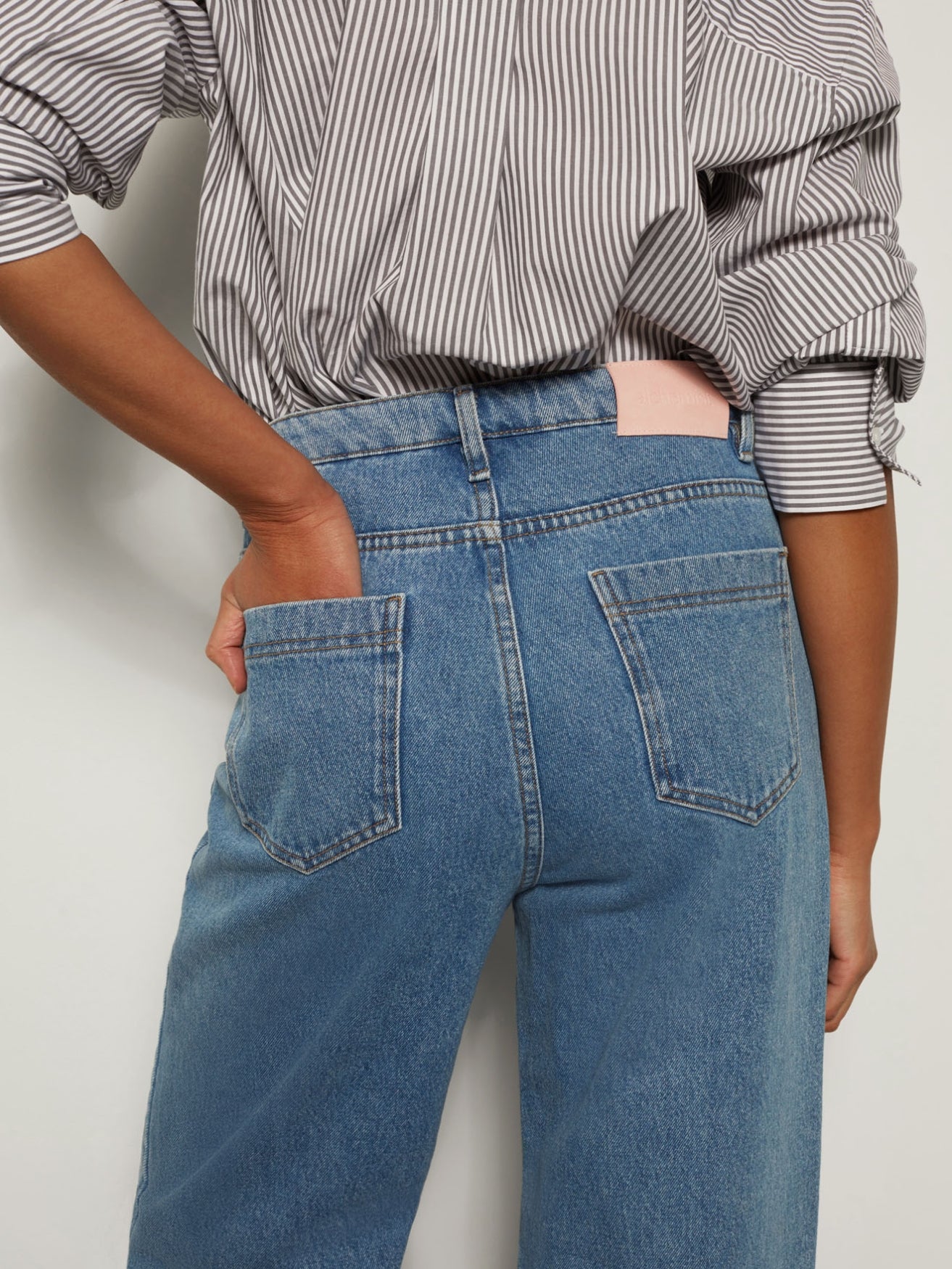 Star wide leg denim pants