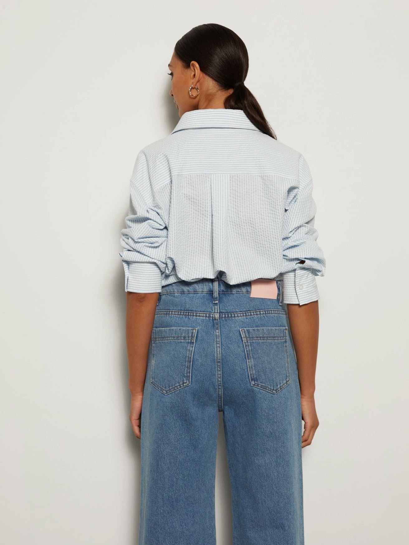 Star wide leg denim pants