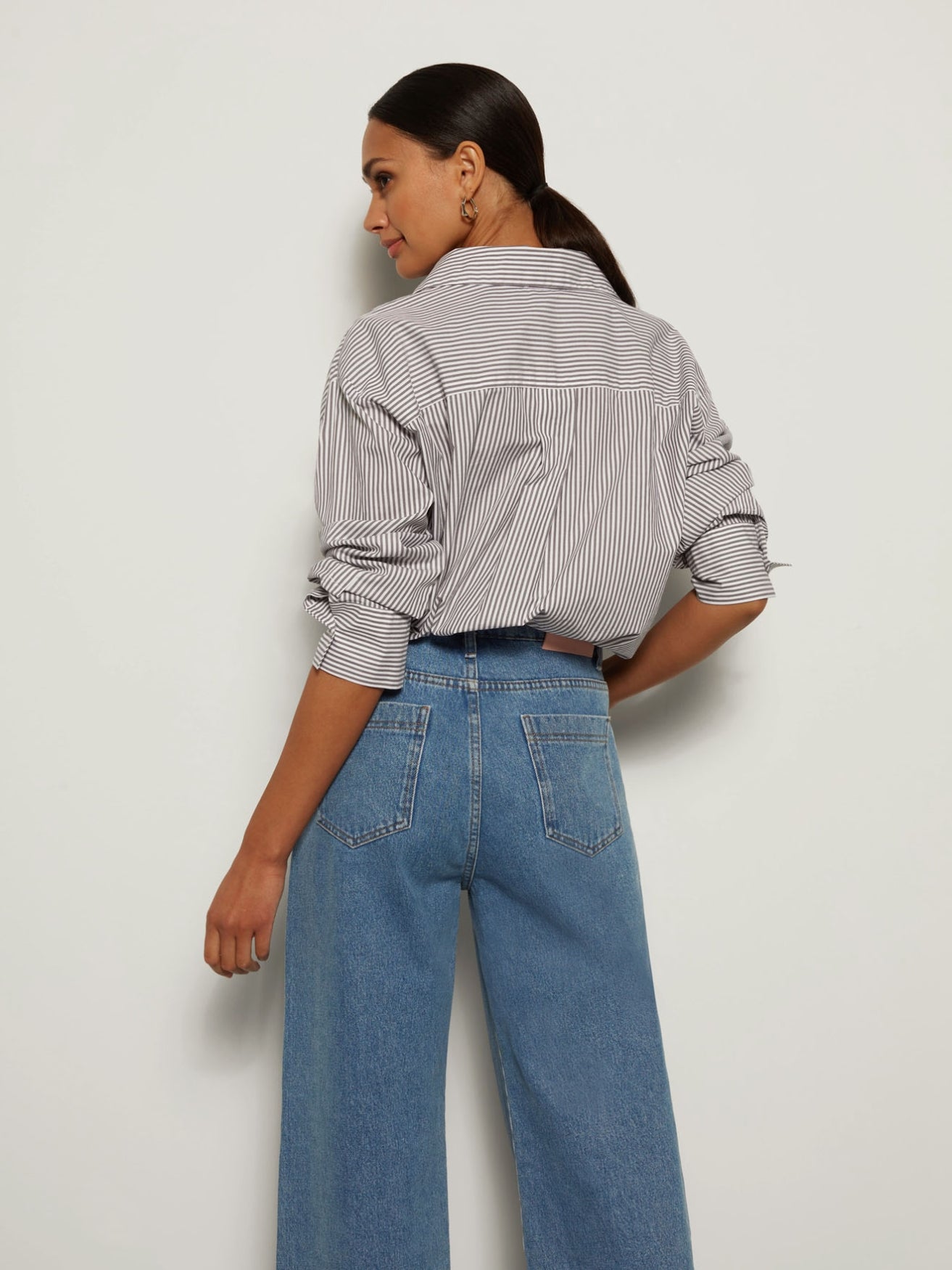 Star wide leg denim pants