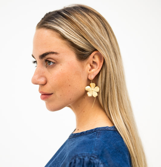 Flower earring-hook