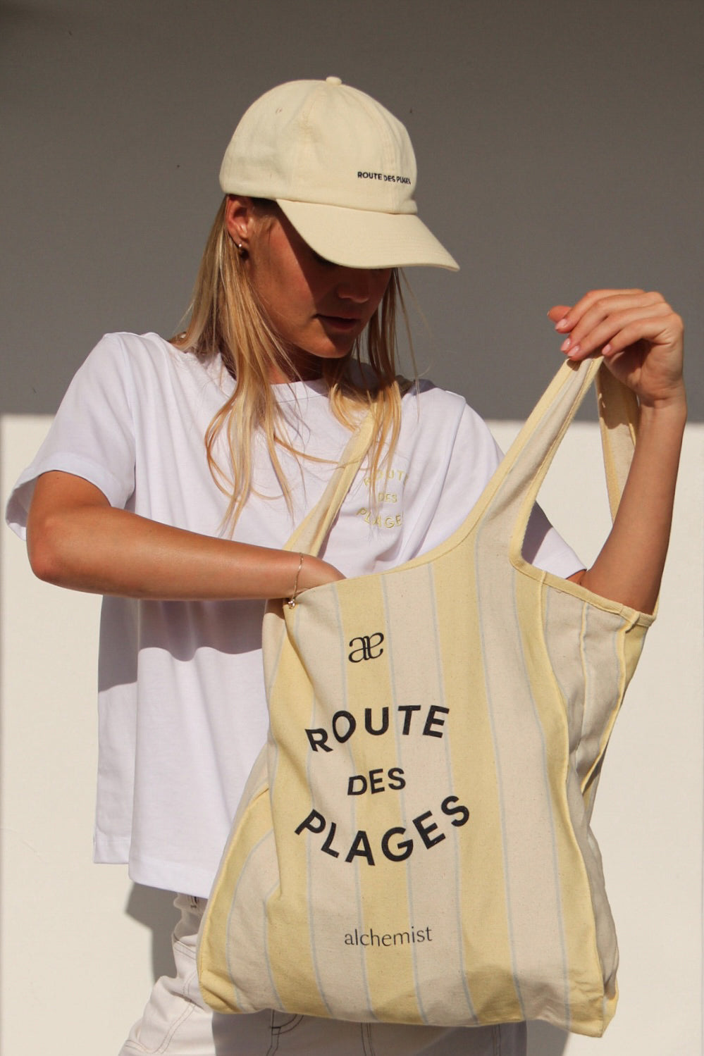 Beach Bag | Butter Yellow striped