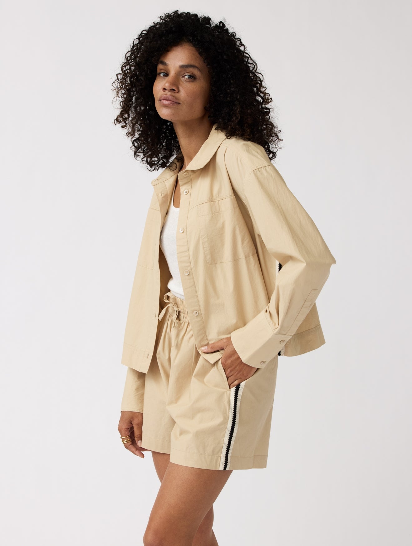 Blouse Loes tape | Sand