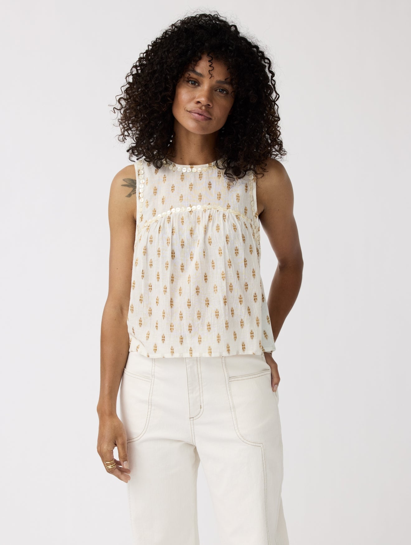 Top Chloe | Off White / Gold