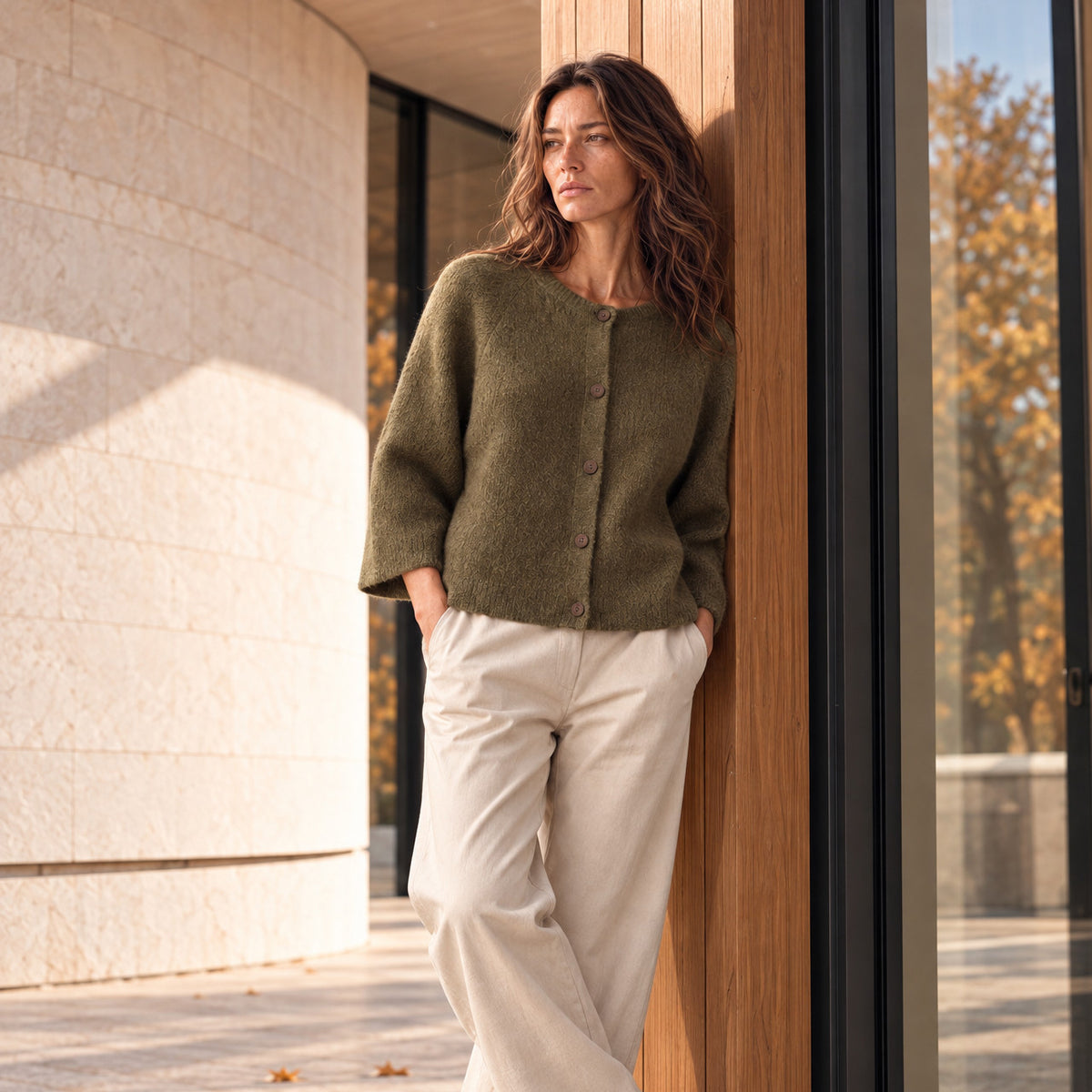 Cardigan Mimosa | Dark Khaki