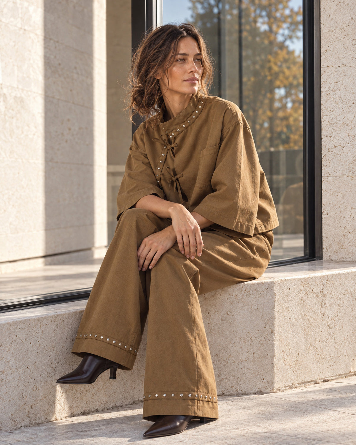 Pants Moonflower Straps | Dark Khaki