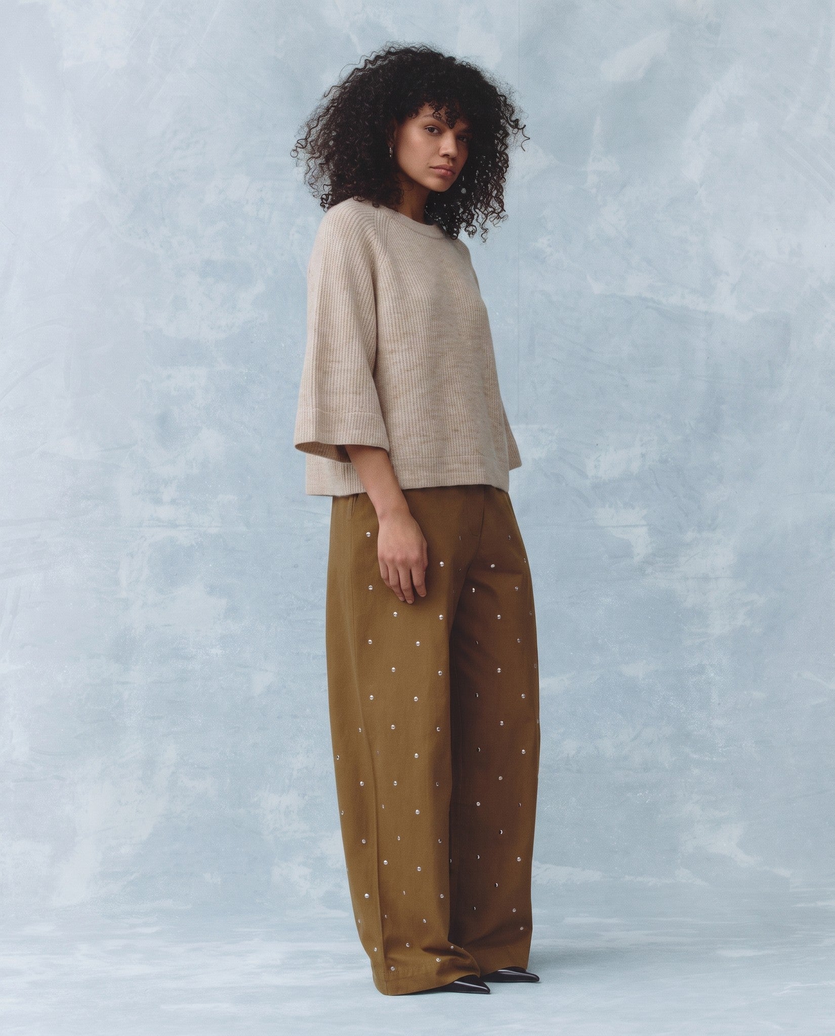 Pants Moonflower Studs | Dark Khaki